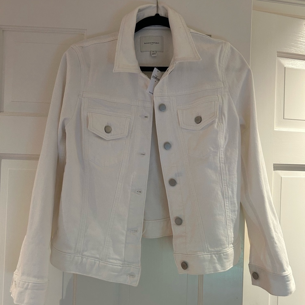Banana Republic Women's White Denim Jacket